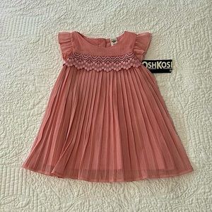 Pink Baby Girl Glitter OshKosh Dress, Size 18Months, New.
